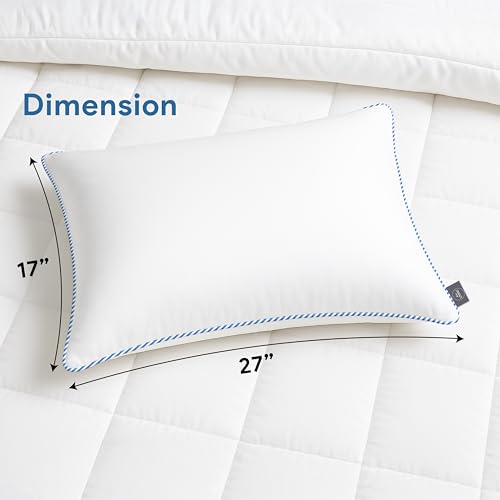 bien LIVING Softmax Pillow, Standard Size, 17x27 Inches, White, Pack of 2