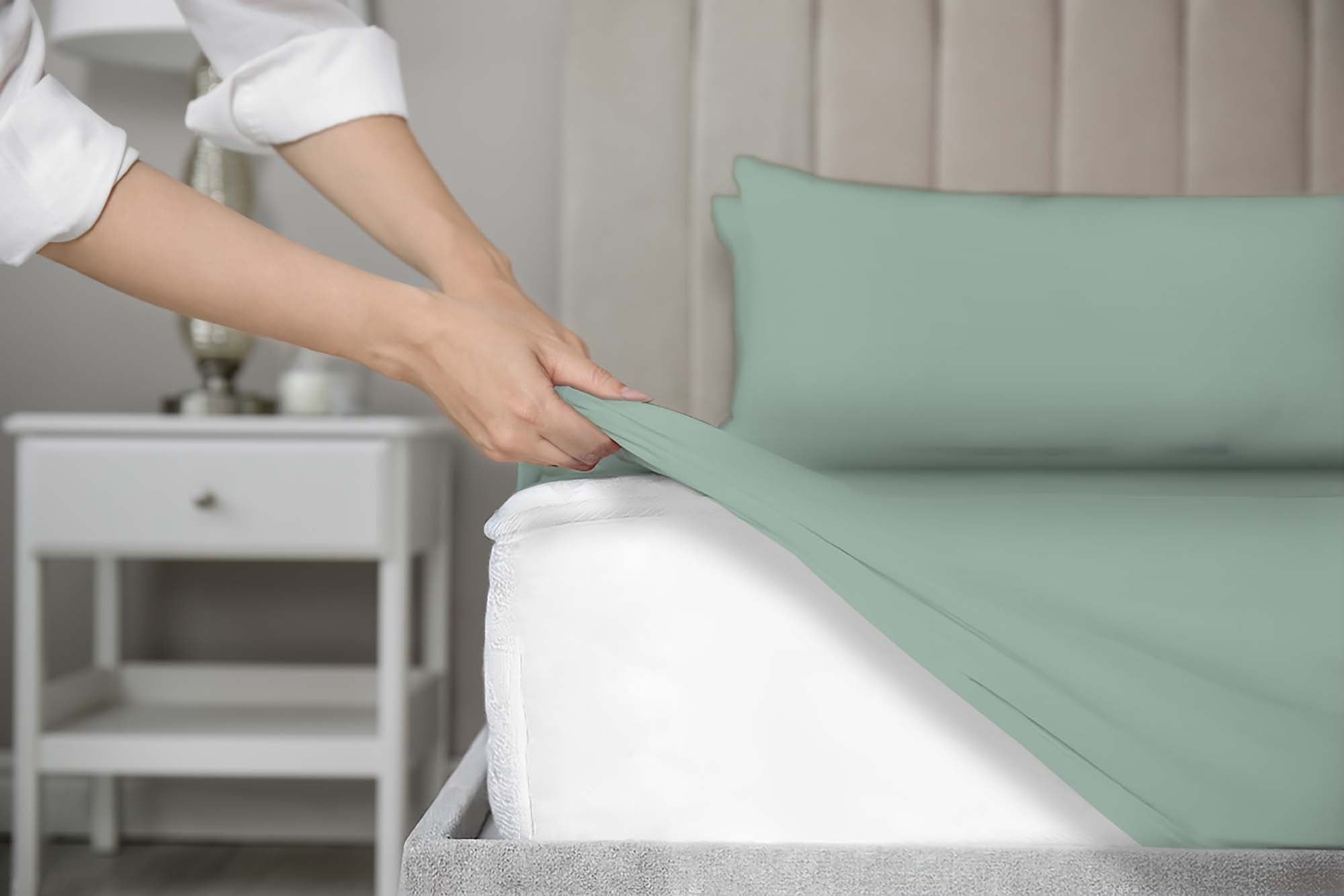 Fitted Sheet, Cotton, Mint