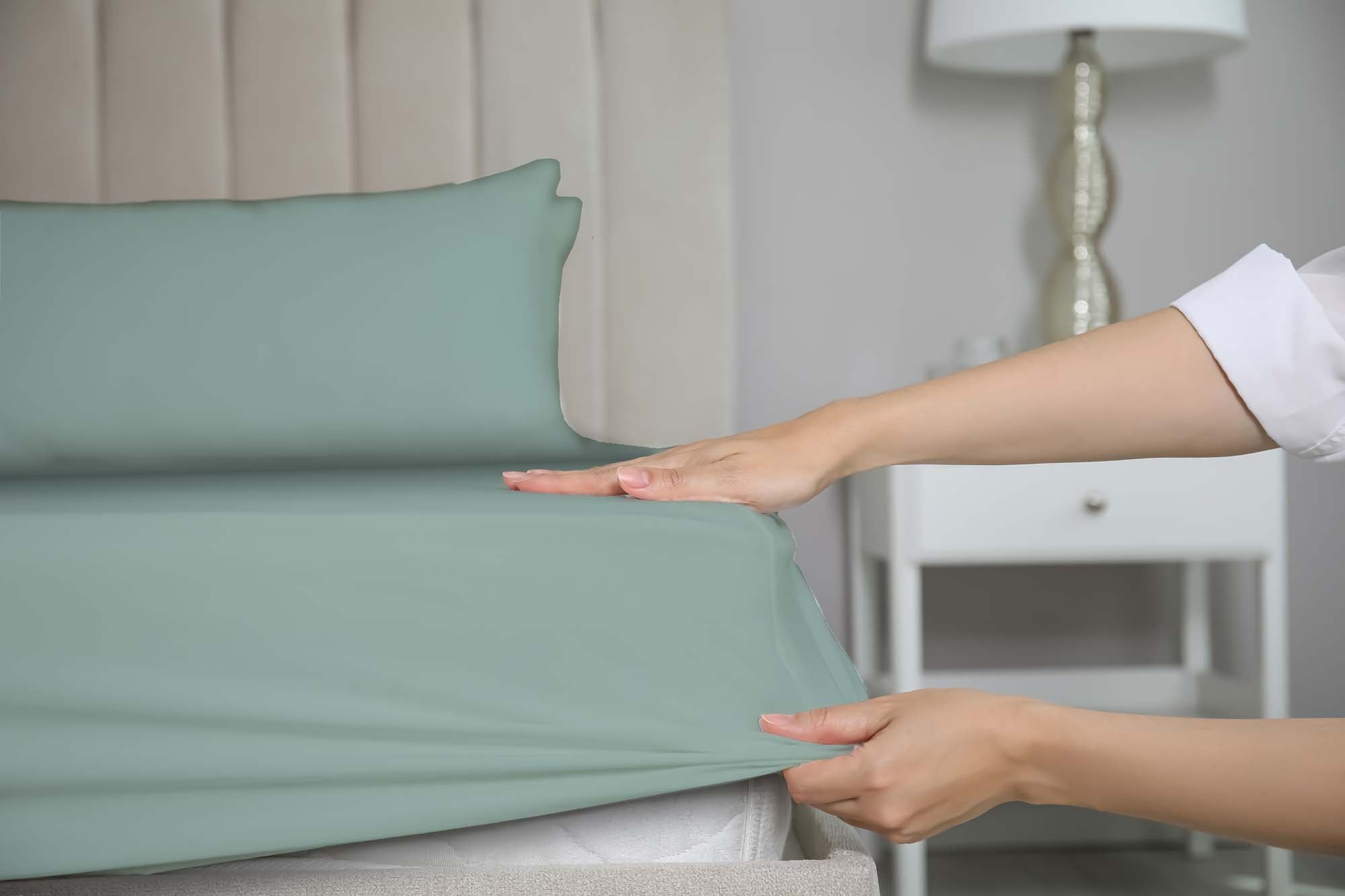 Fitted Sheet, Cotton, Mint