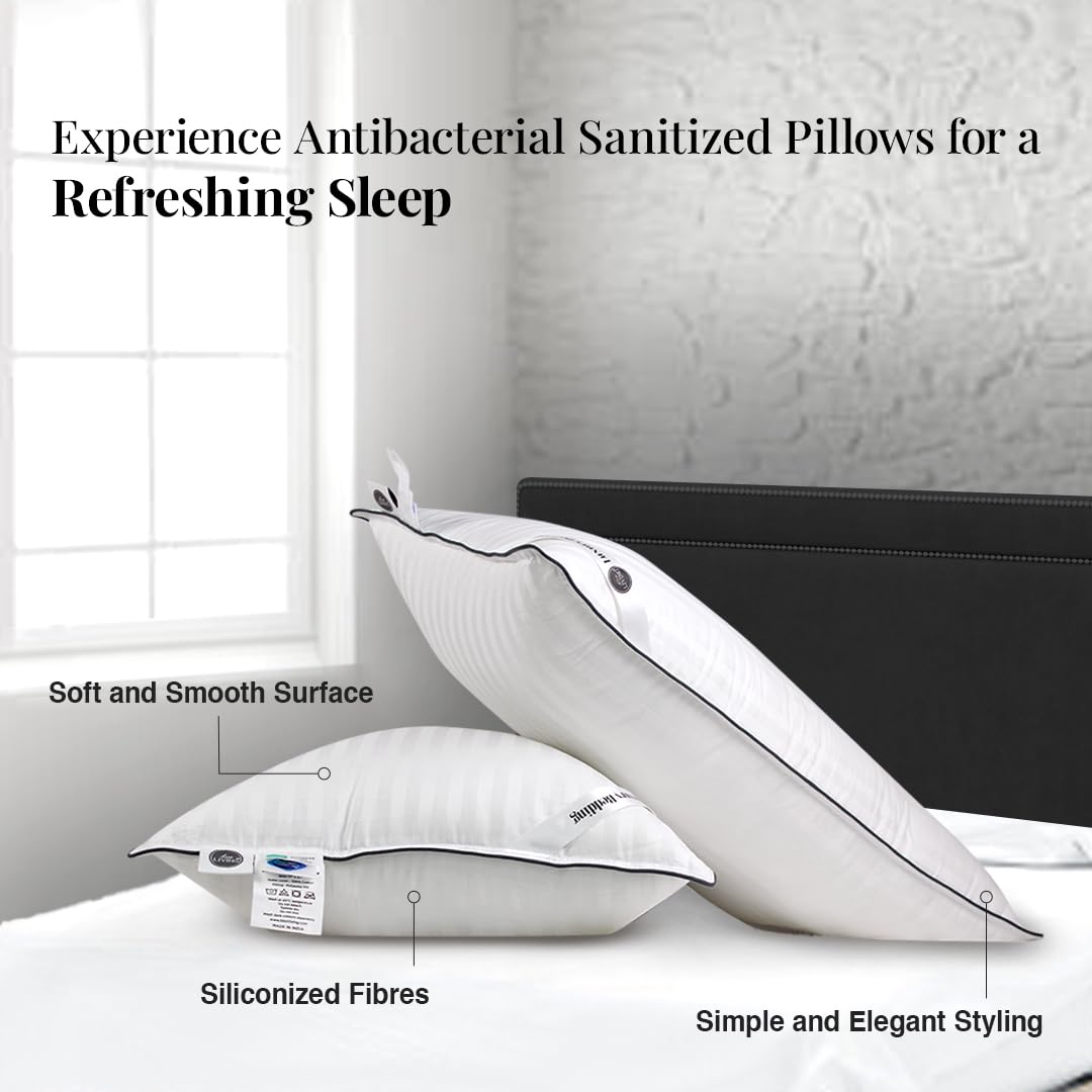 Firm Stripe, Firm Microfiber Pillow, White