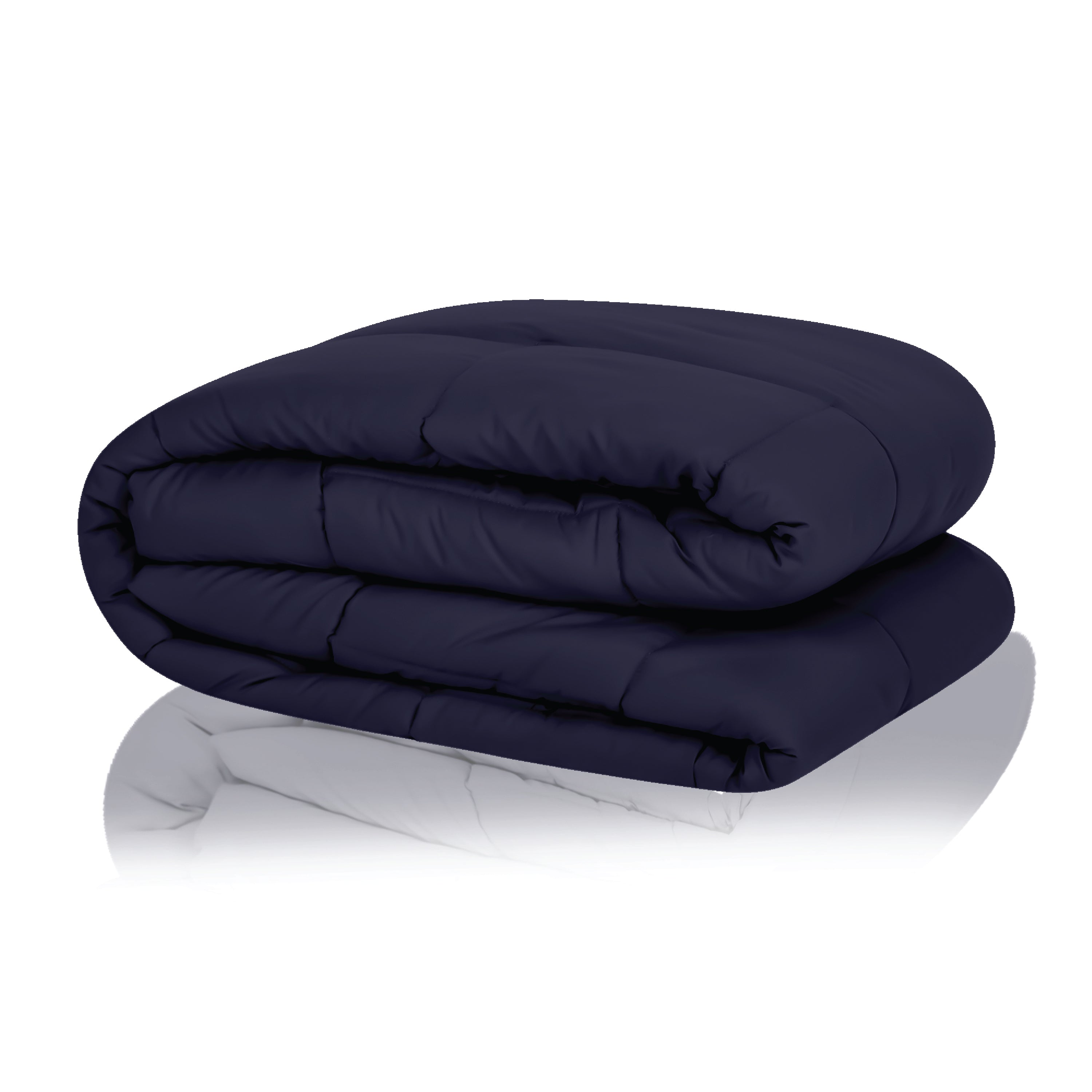 Plush Reversible Comforter Down Alternative, Ash Grey + Eclipse