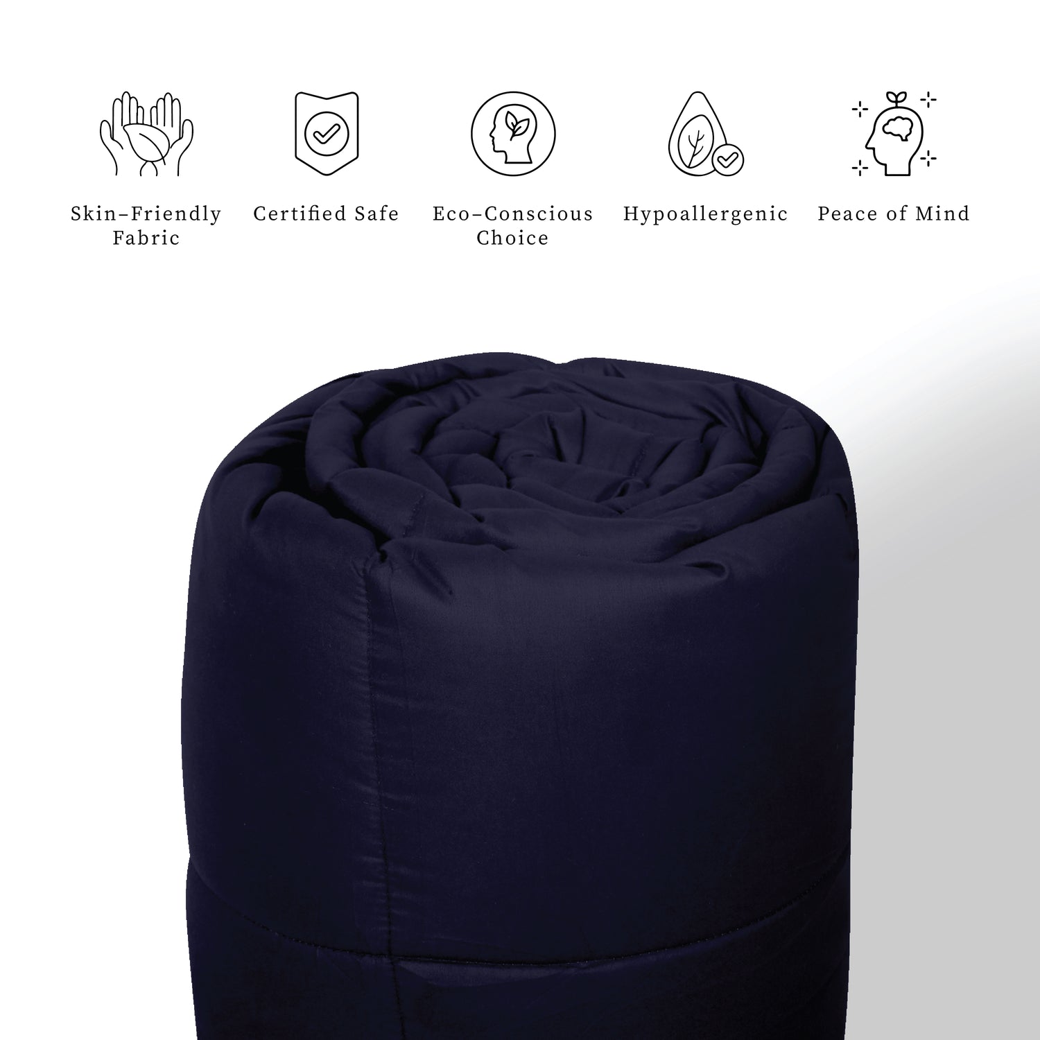 Plush Reversible Comforter Down Alternative, Ash Grey + Eclipse