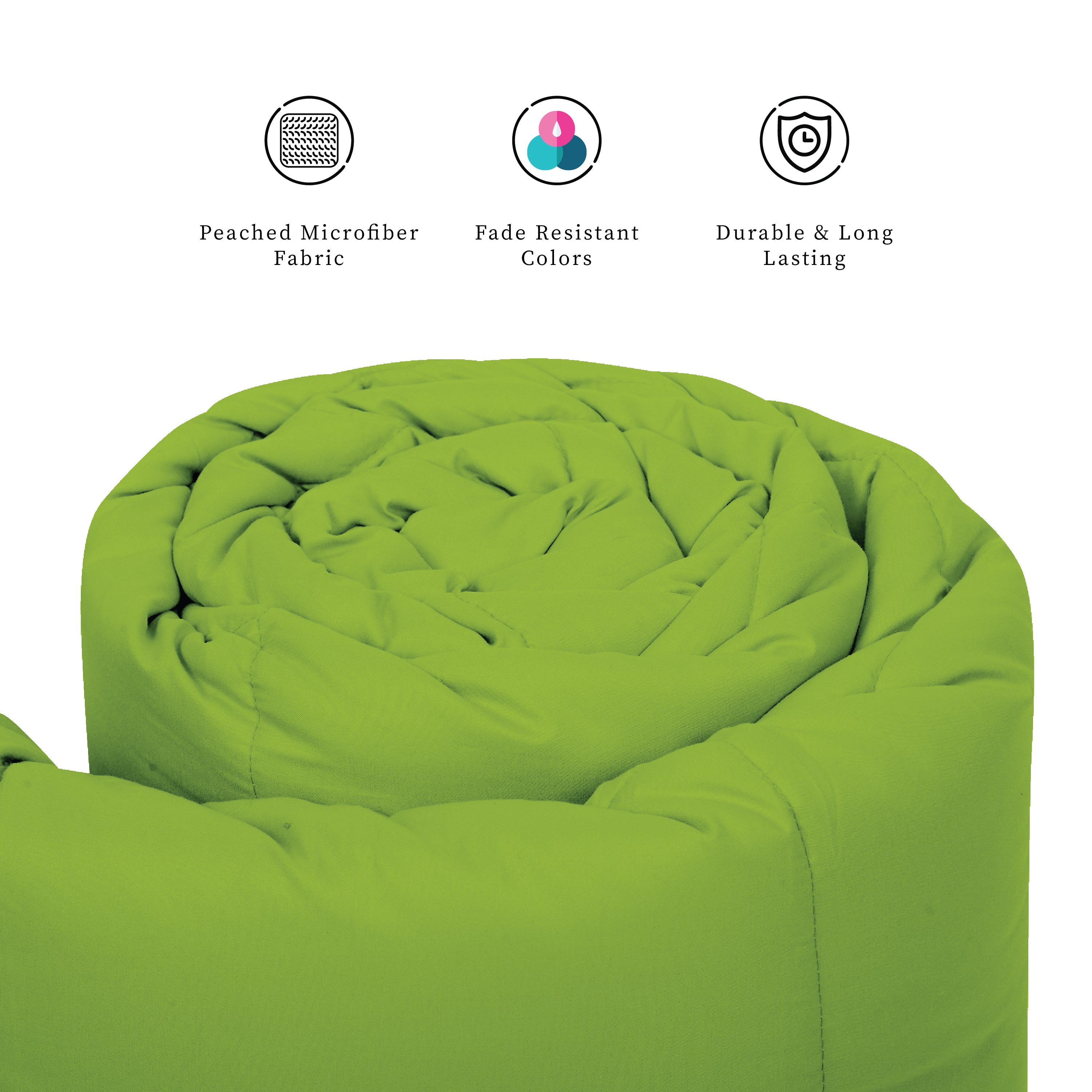 Plush Reversible Comforter Down Alternative, Ash Grey + Olive Green