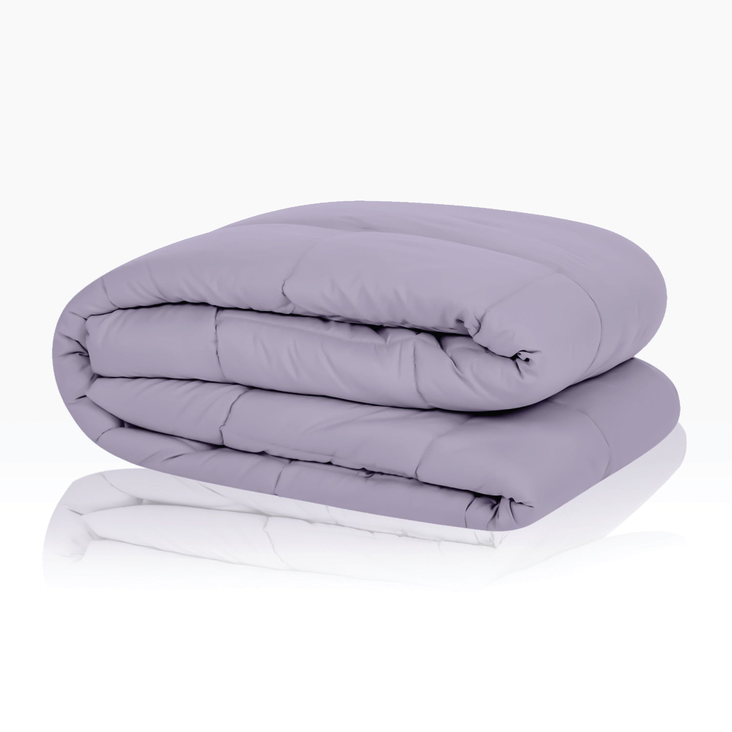 Plush Reversible Comforter Down Alternative, Ash Grey + Wisteria