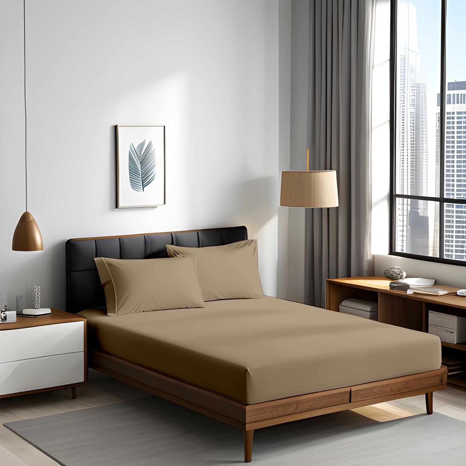 Flat Sheet, Cotton, Brown Stone