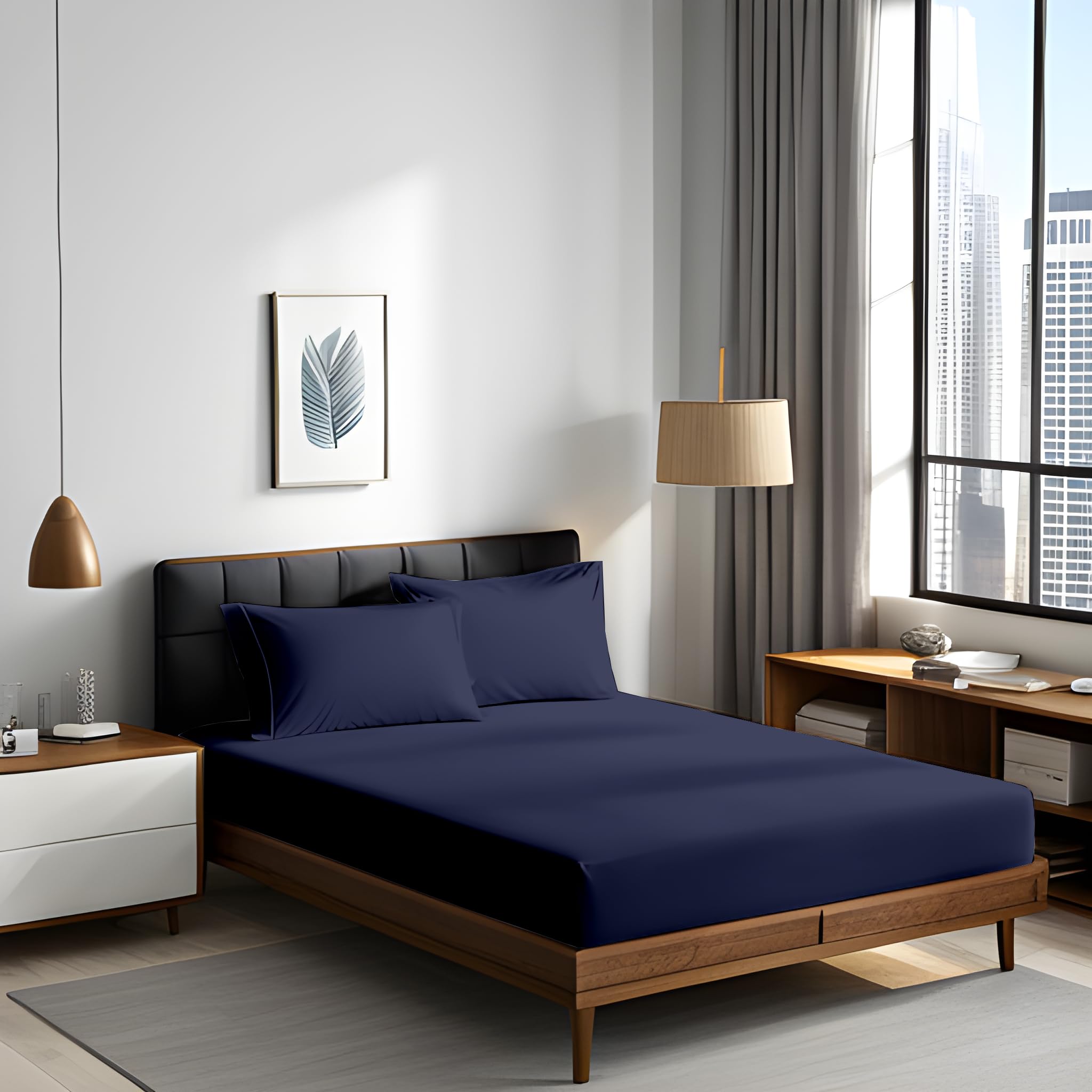 Flat Sheet, Cotton, Dark Blue