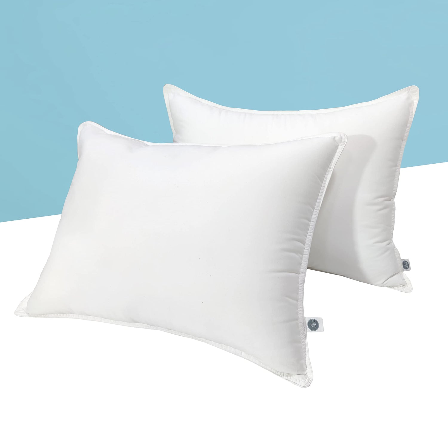 Down Alternative Pillow Set of 2, White, 17 x 27 Inches