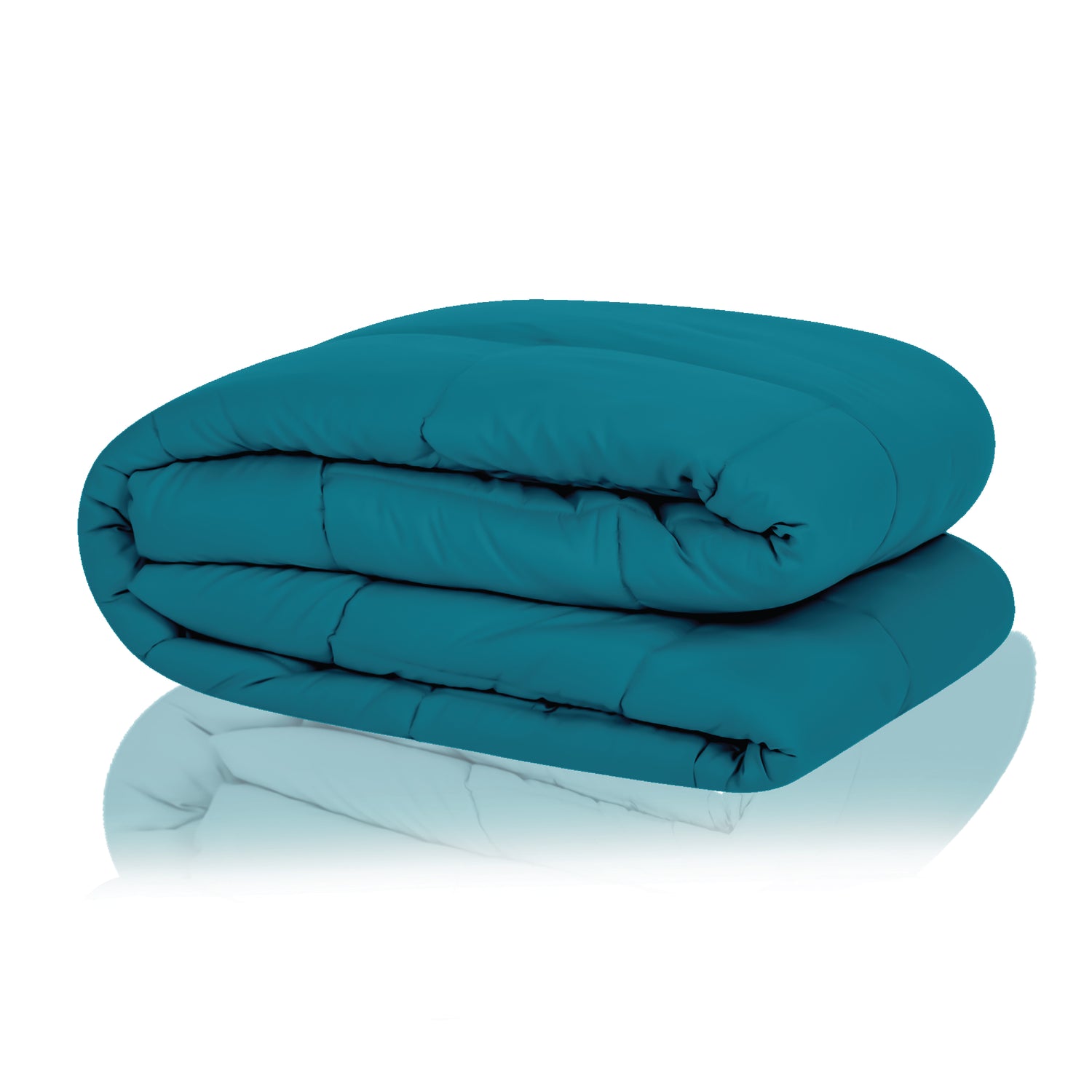 Plush Reversible Comforter Down Alternative, Ocean Blue + Egg Nog
