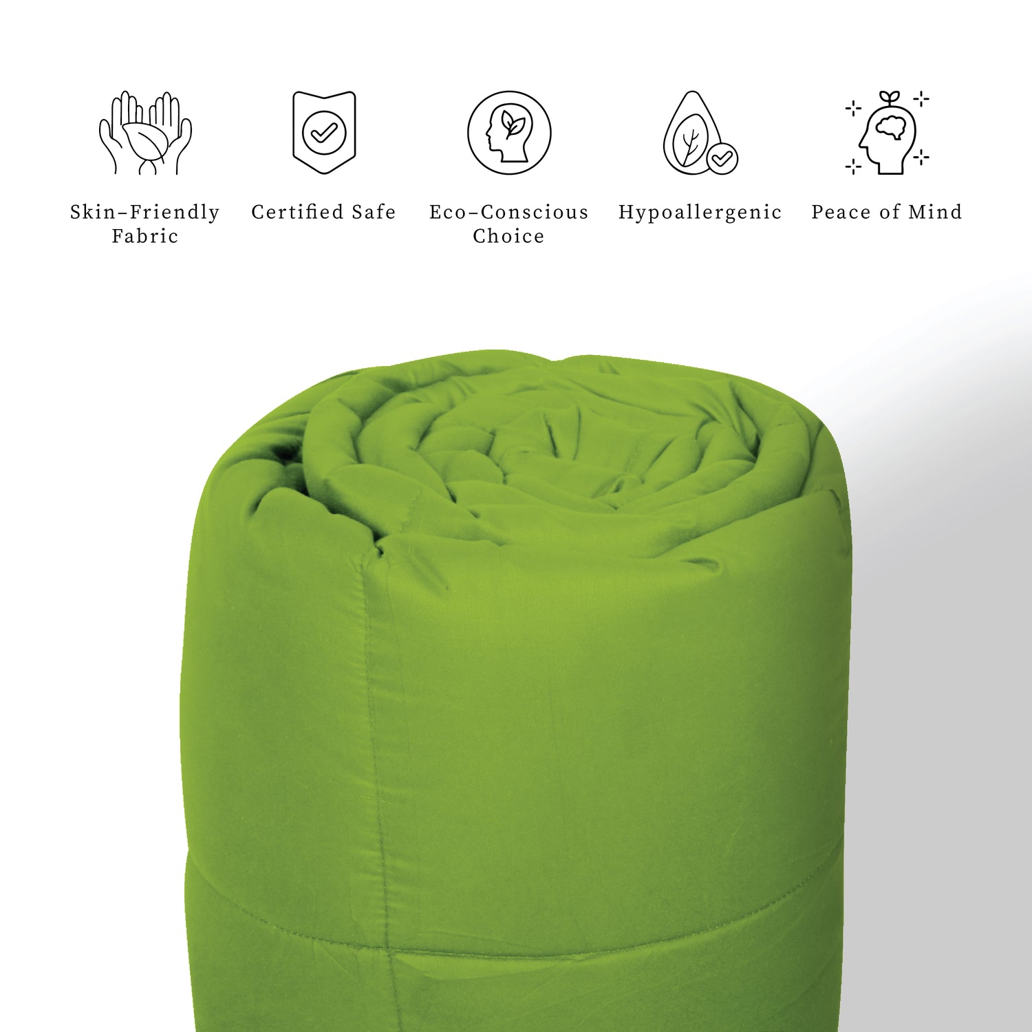 Plush Reversible Comforter Down Alternative, Ocean Blue + Olive Green