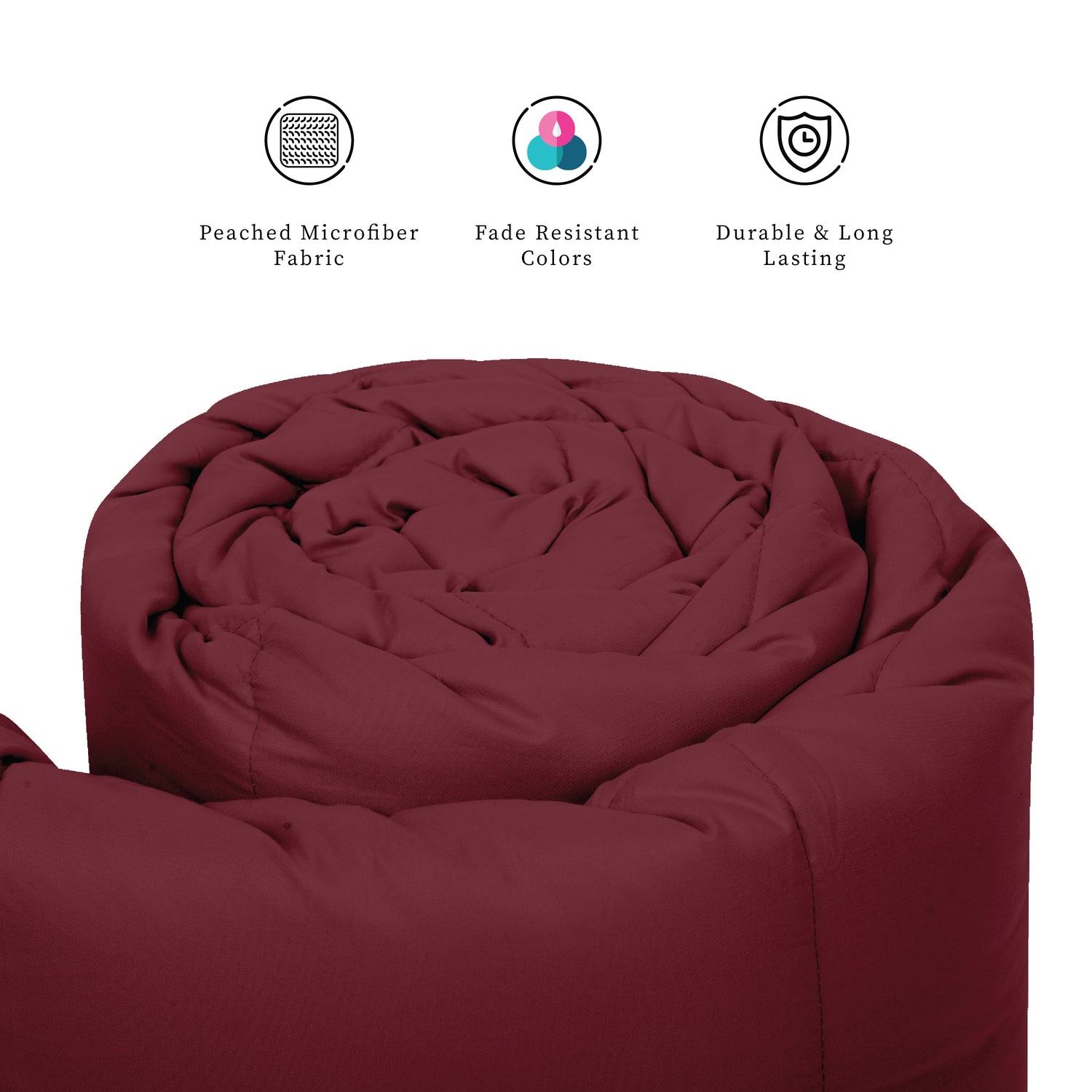 Plush Reversible Comforter Down Alternative, Red + Eclipse