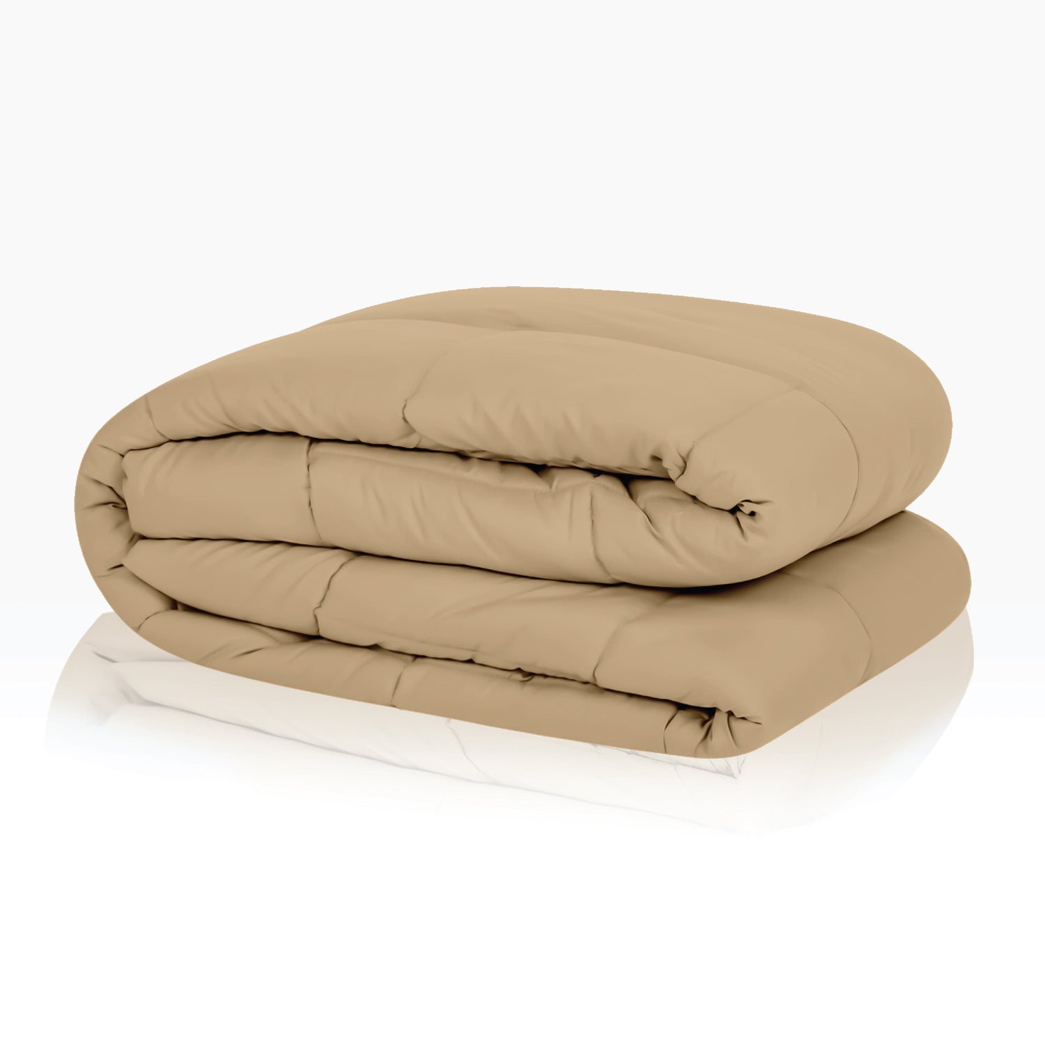 Plush Reversible Comforter Down Alternative, Sandy Beige + Candy Pink