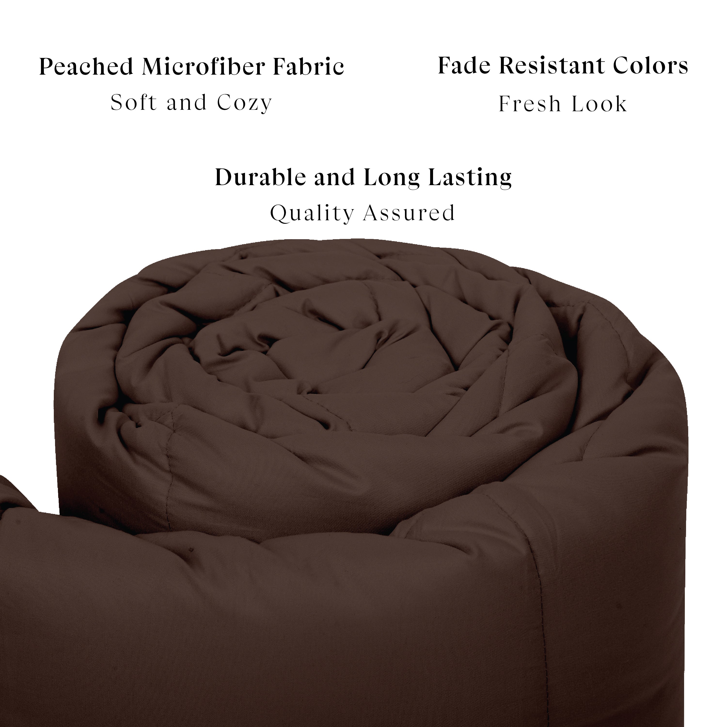 Plush Reversible Comforter Down Alternative, Shaved Chocolate + Sandy Beige
