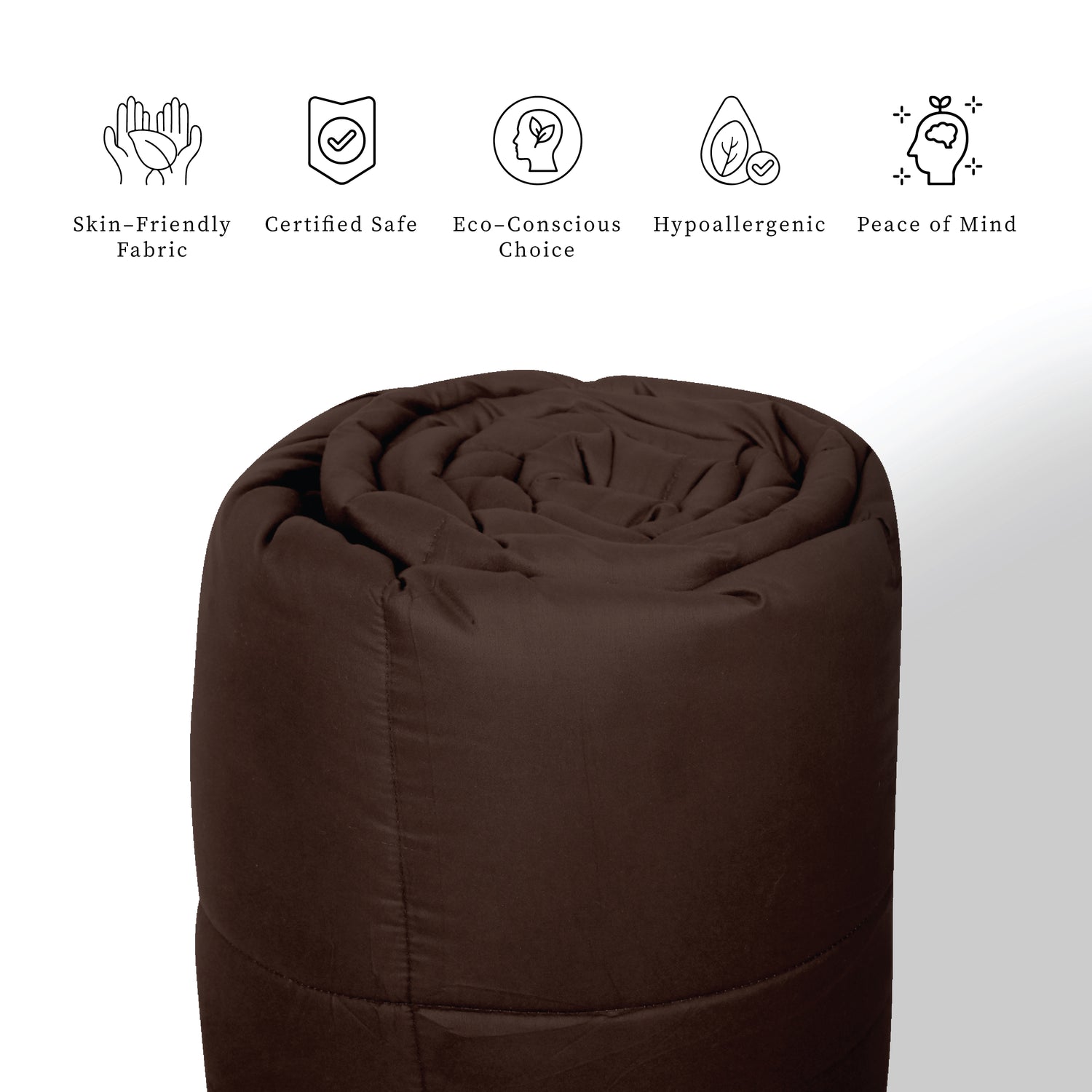 Plush Reversible Comforter Down Alternative, Shaved Chocolate + Sandy Beige