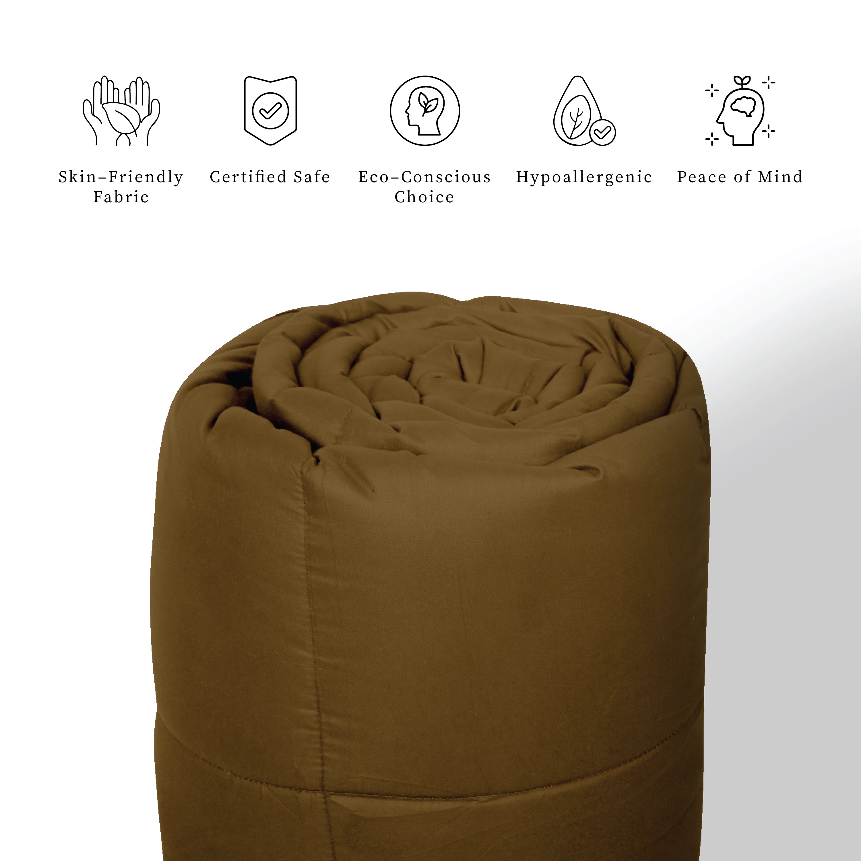 Plush Reversible Comforter Down Alternative, Tapenade + Egg Nog