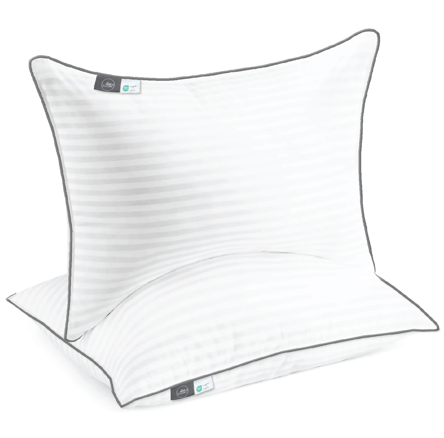 Firm Stripe, Firm Microfiber Pillow, White