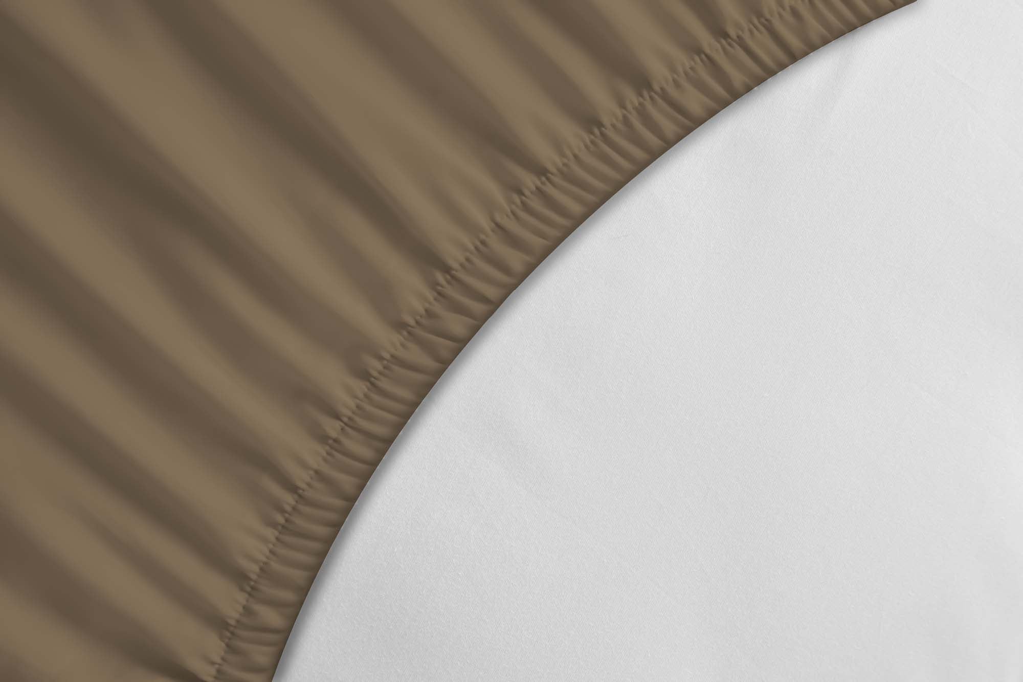 100% cotton - Fitted Bed Sheet - Brown Stone