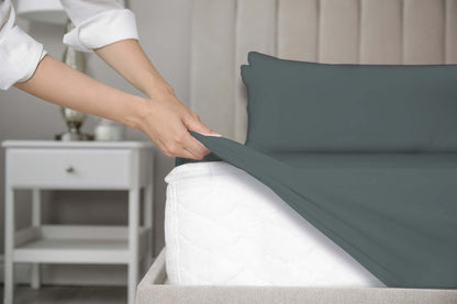 100% cotton - Fitted Bed Sheet - Grey