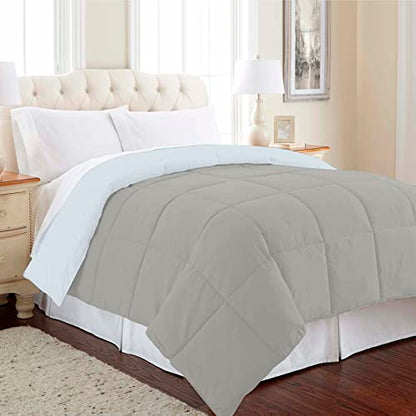 Reversible Comforter Single/ Double 85 GSM , Ash Grey + Silver Grey
