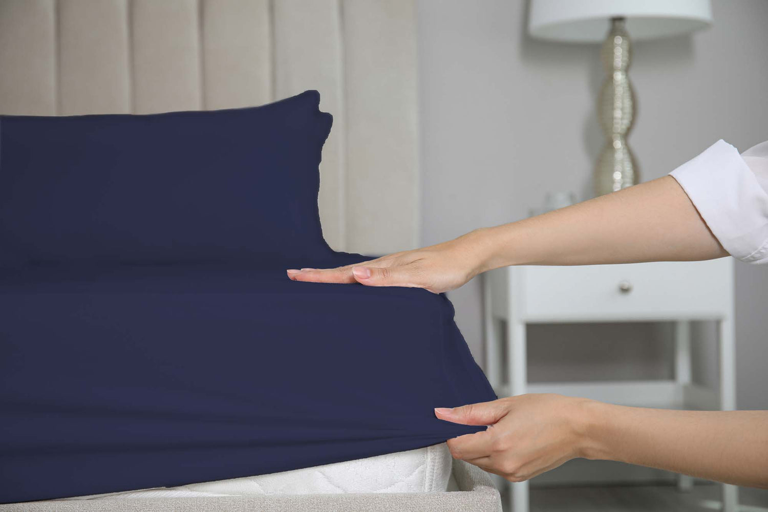 100% cotton - Fitted Bed Sheet - Dark Blue