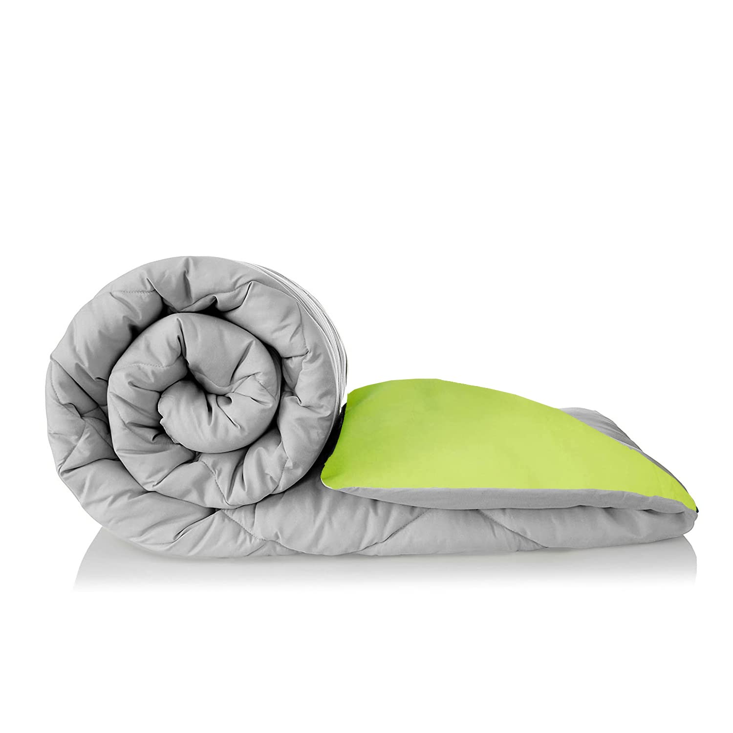 Reversible Comforter Single / Double Bed 110 GSM, Ash Grey + Olive Green
