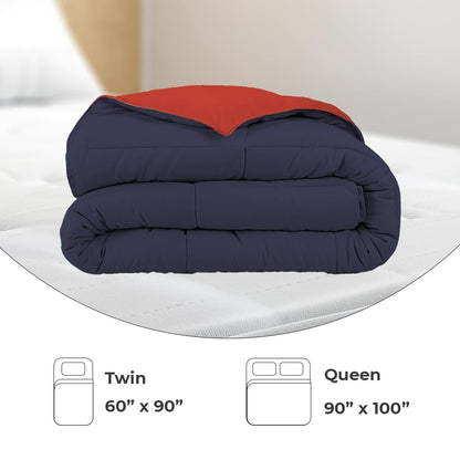 Reversible Comforter Single / Double Bed 110 GSM, Red + Eclipse