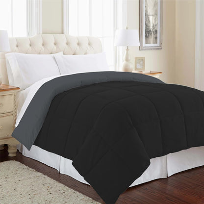 Reversible Comforter Single / Double Bed 110 GSM (Black Olive + Iron Gate)