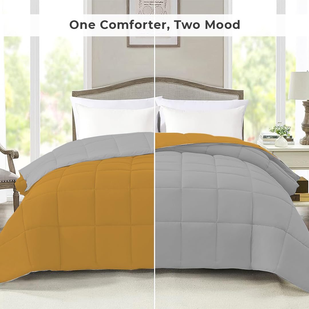 Reversible Comforter Single / Double Bed 110 GSM, Ash Grey + Chai Tea