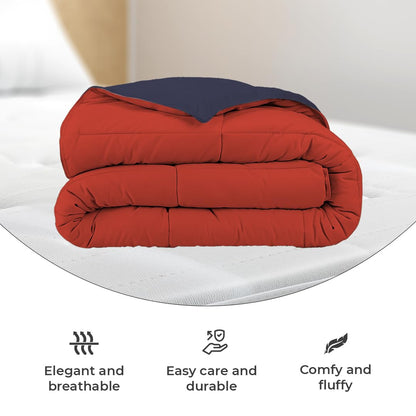 Reversible Comforter Single / Double Bed 110 GSM, Red + Eclipse