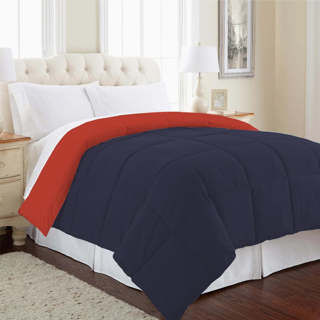 Reversible Comforter Single / Double Bed 110 GSM, Red + Eclipse