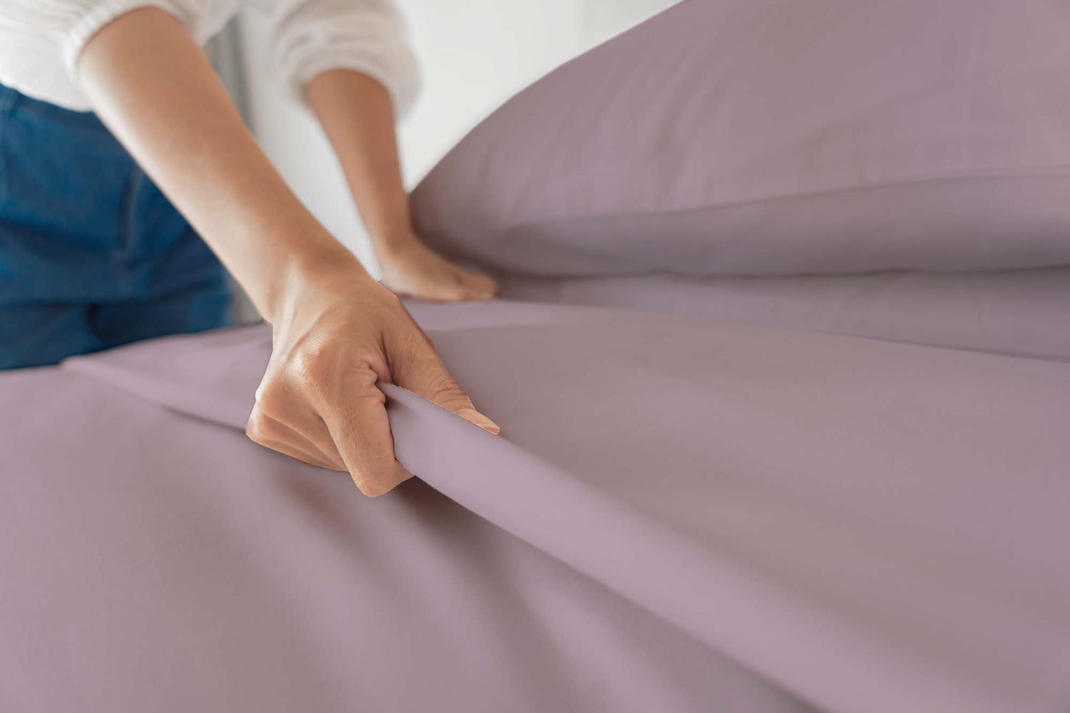 100% cotton - Fitted Bed Sheet - Lilac