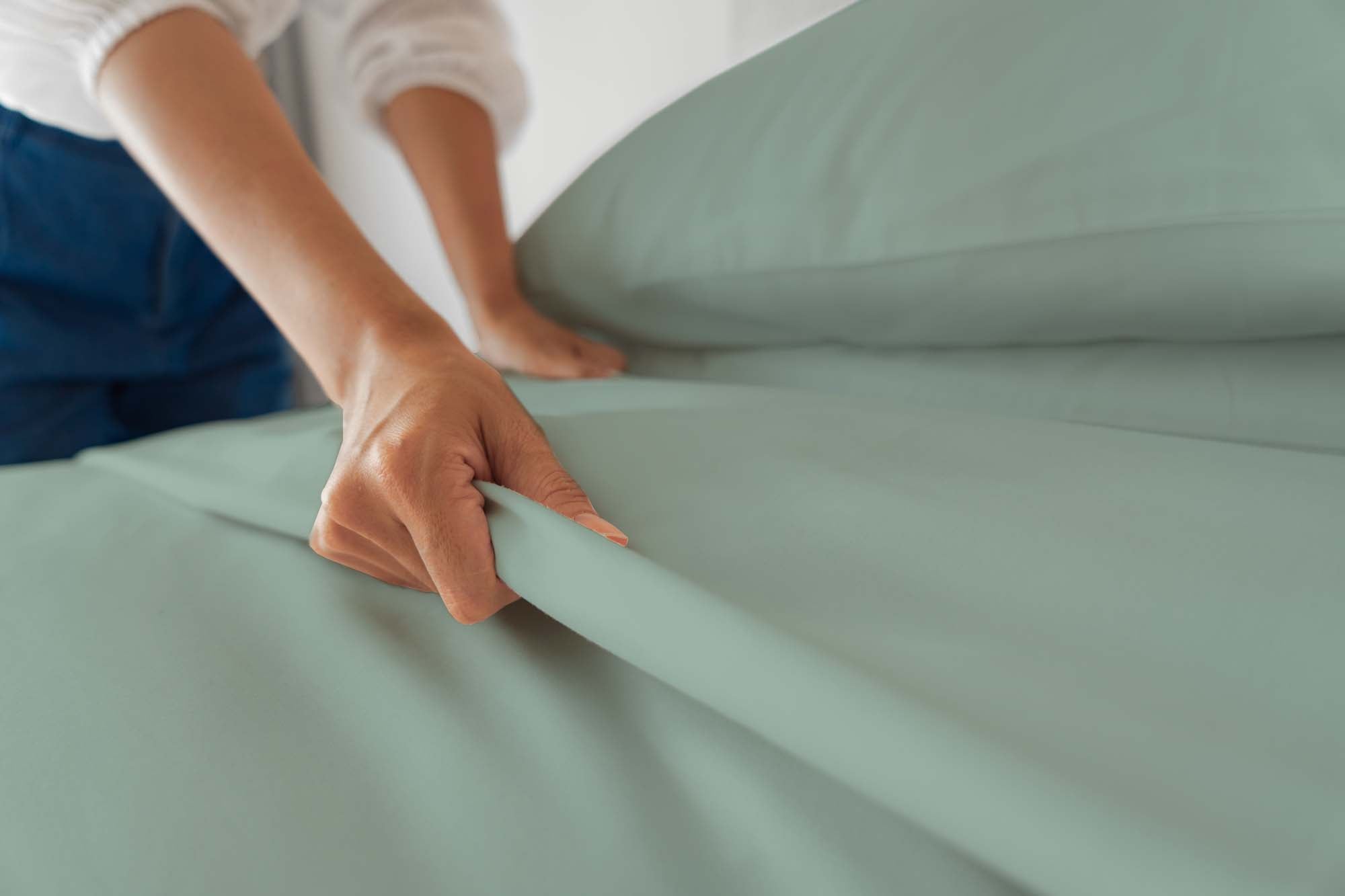 100% cotton - Fitted Bed Sheet -  Mint