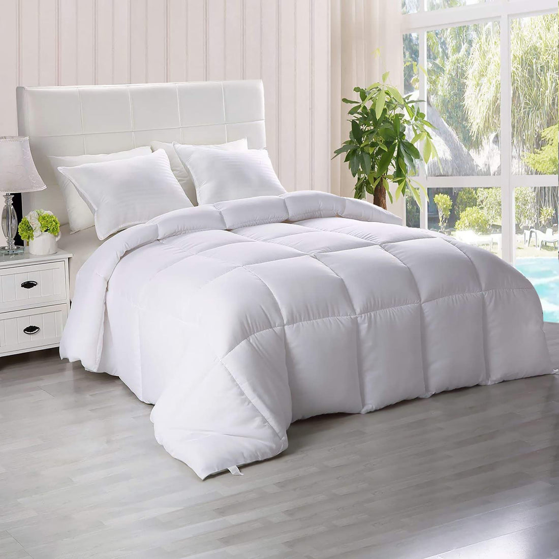 Reversible Comforter Single / Double Bed 110 GSM, White