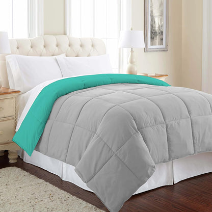 Reversible Comforter Single / Double Bed 110 GSM, Ocean Blue + Egg Nog