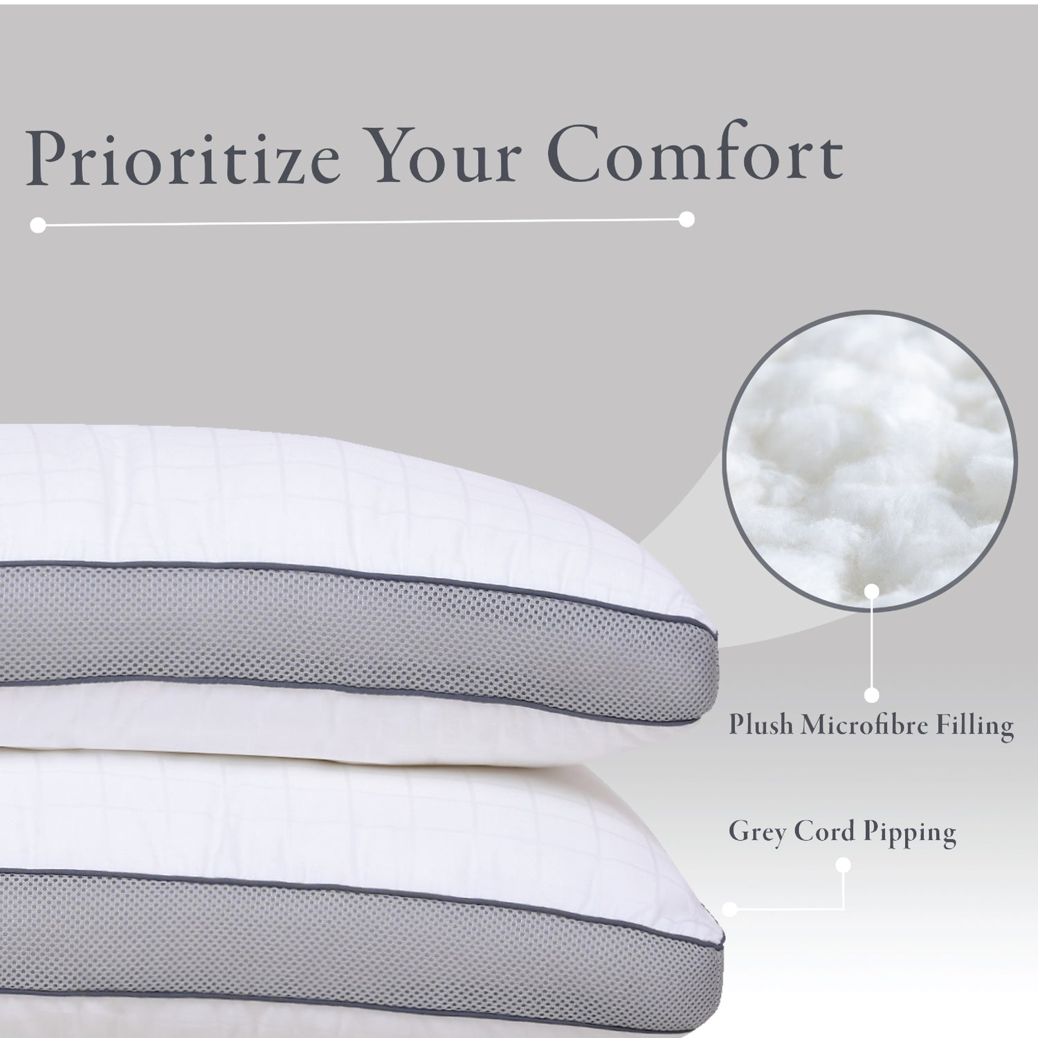 Air Vent, Soft Microfiber Pillow, White