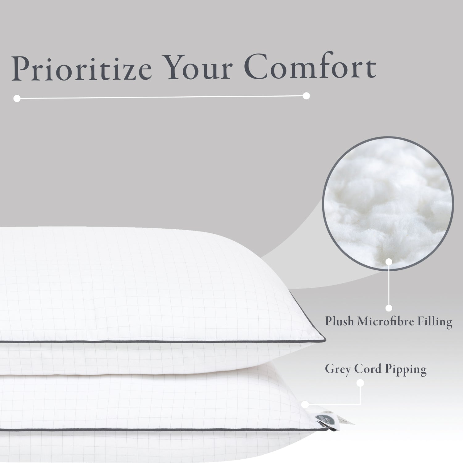 Anti-Stress, Soft Microfiber Pillow, White