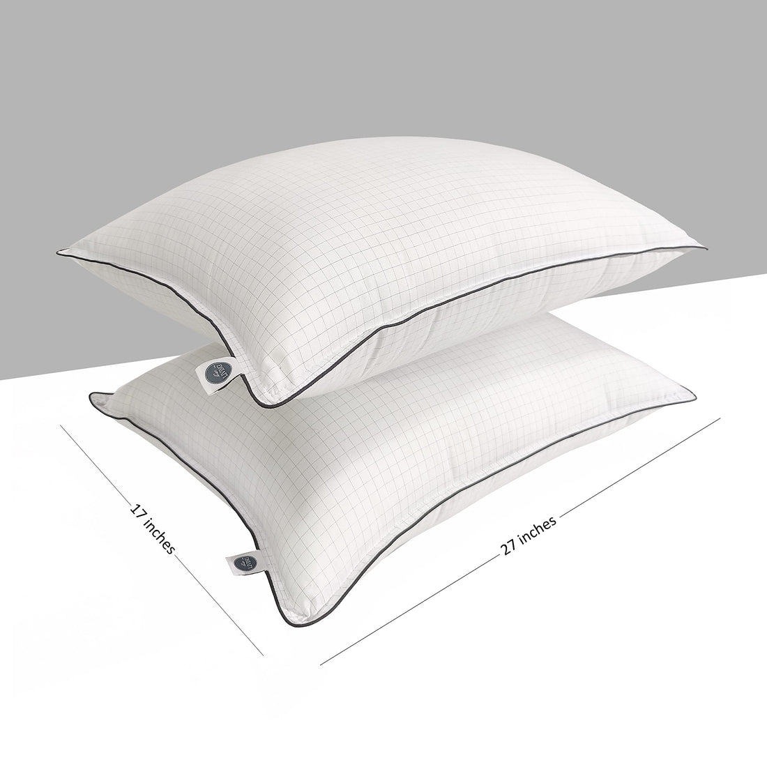 Anti-Stress Pillow Set of 2, White, 17 x 27 Inches