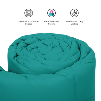 Plush Reversible Comforter Down Alternative, Aqua Blue + Egg Nog