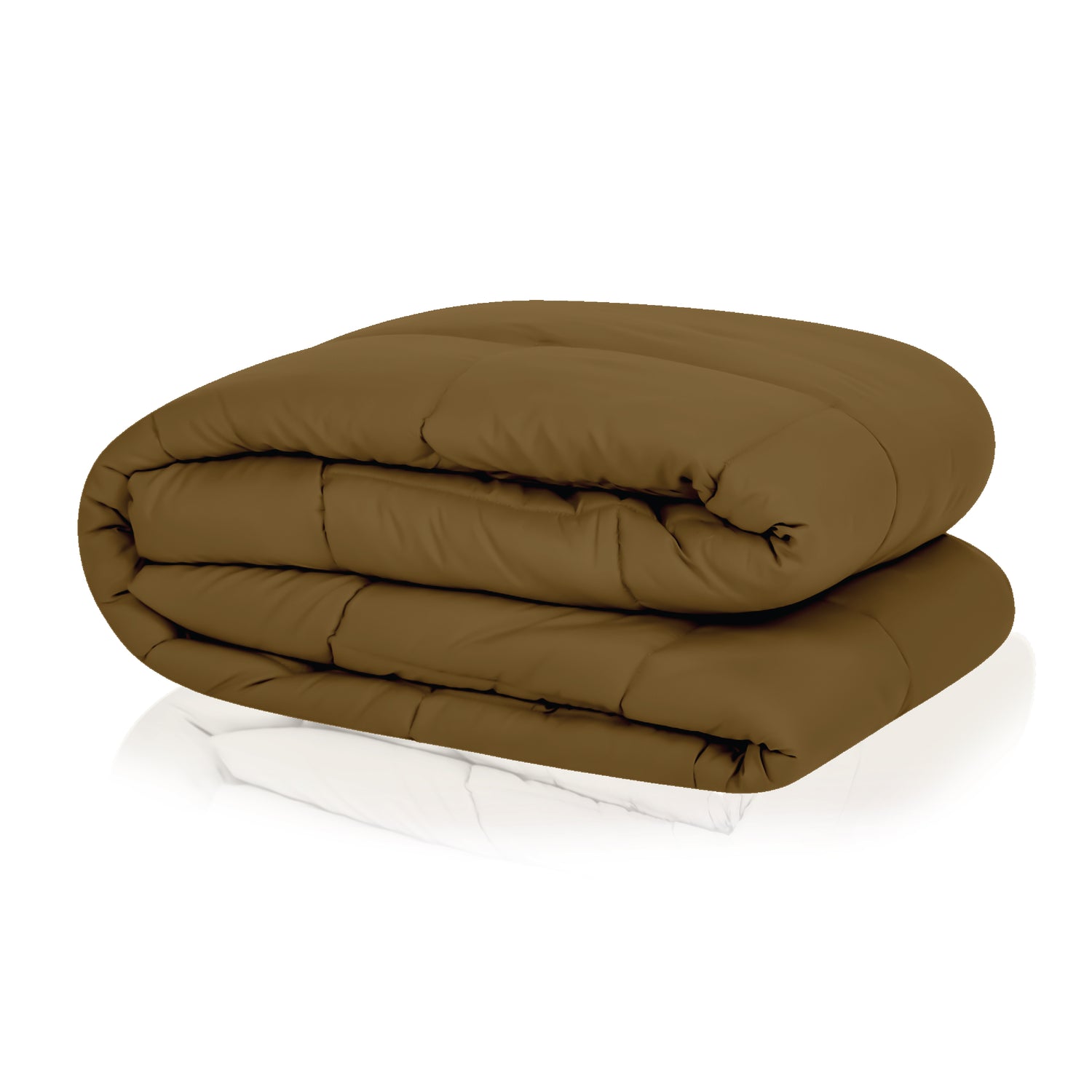 Plush Reversible Comforter Down Alternative, Ash Grey + Tapenade