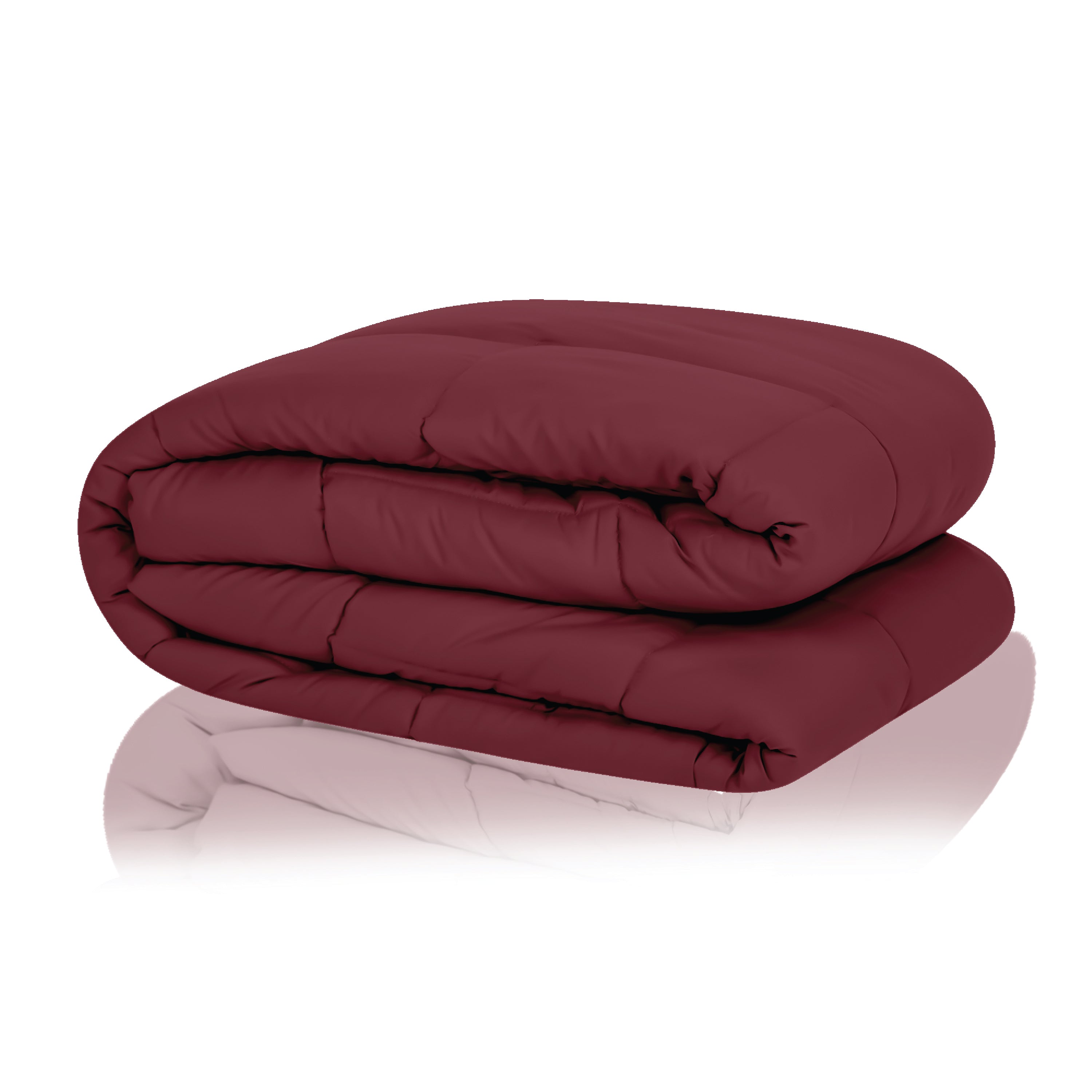 Plush Reversible Comforter Down Alternative, Ash Grey + Rumba Red