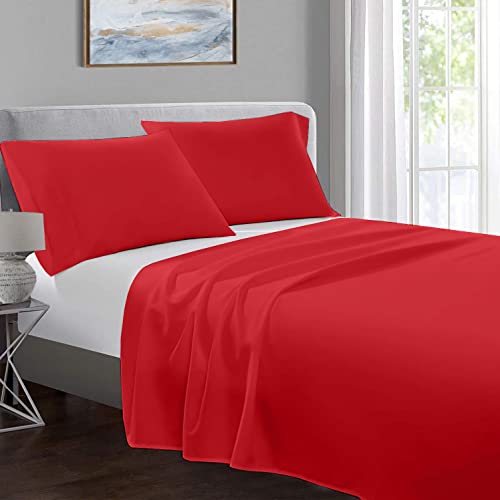 Flat Sheet, Cotton, Red
