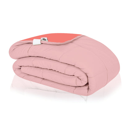 Plush Reversible Comforter Down Alternative, Crystal Rose + Candy Pink