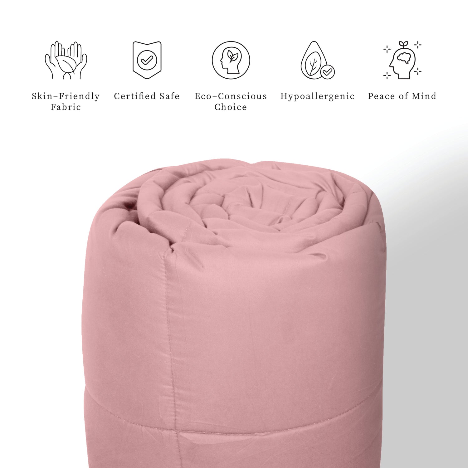 Plush Reversible Comforter Down Alternative, Crystal Rose + Candy Pink