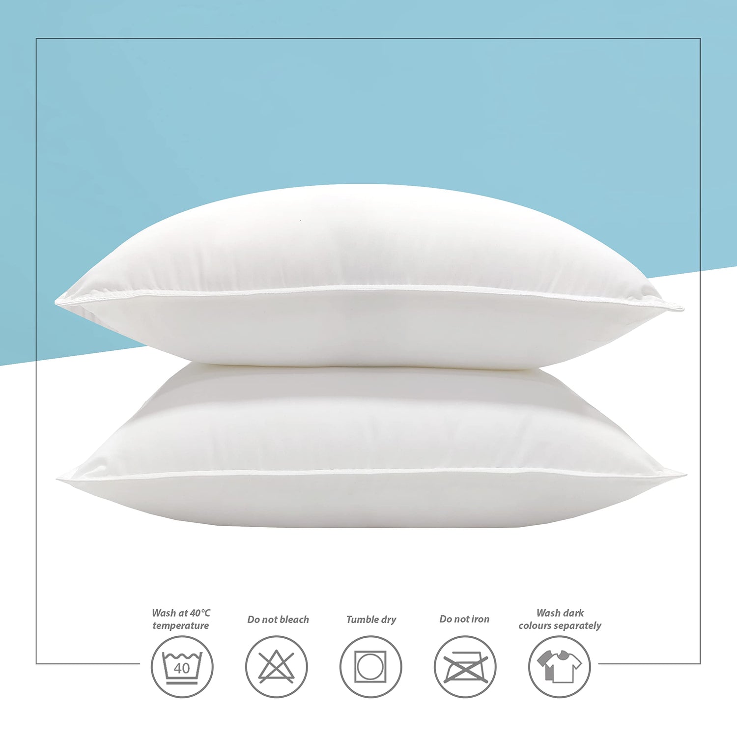 Down Alternative Pillow Set of 2, White, 17 x 27 Inches