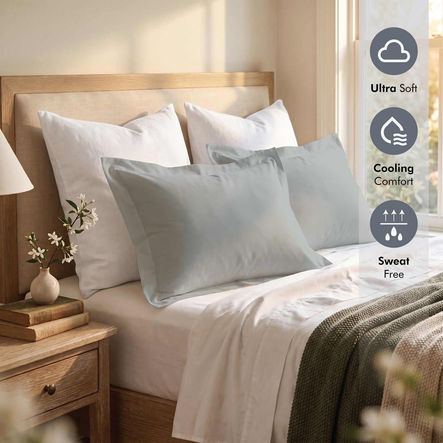 Classic Percale Cotton Pillow Cover Set of 6 Pcs