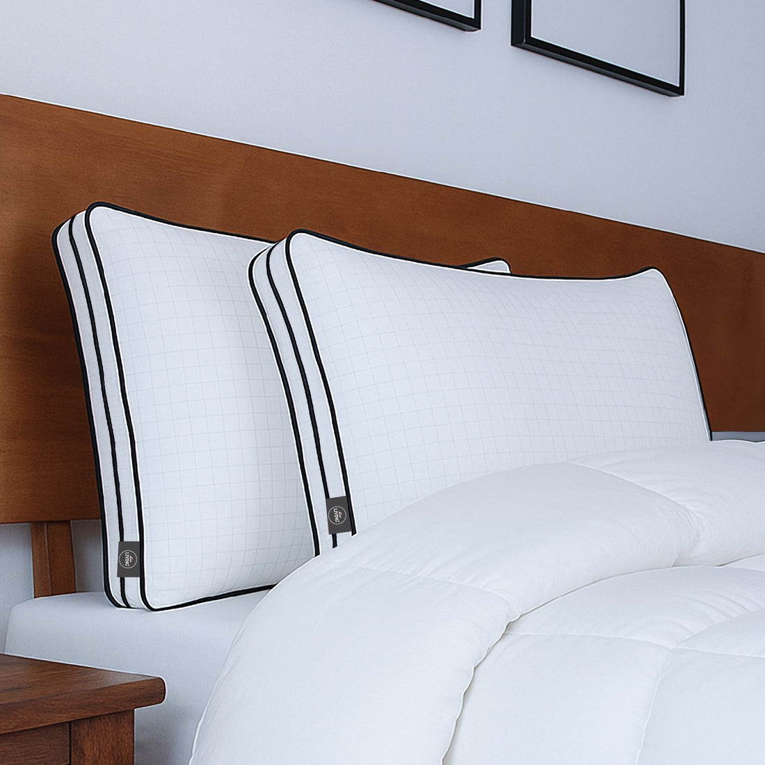 White Story Hybrid Anti Stress Foam Pillow , 17 X 27&quot;, White - Twin Pack