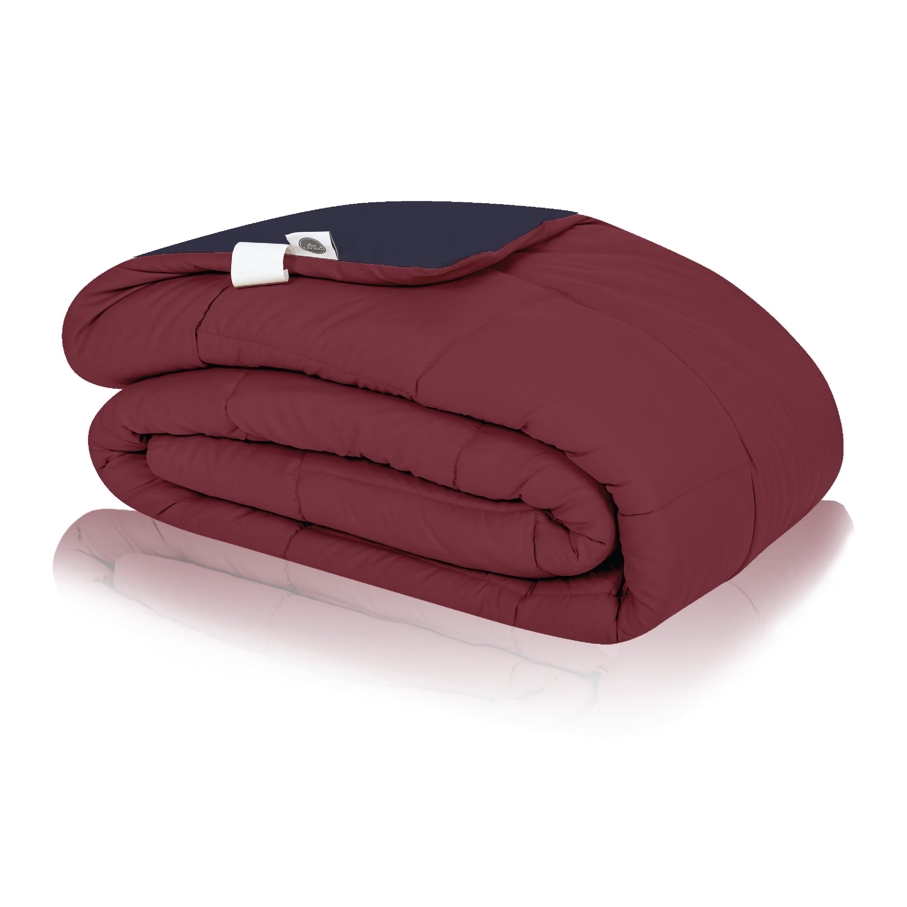 Plush Reversible Comforter Down Alternative, Red + Eclipse