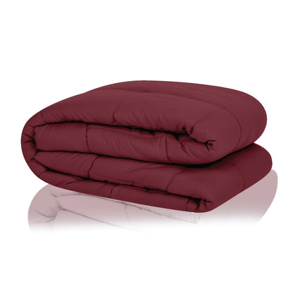 Plush Reversible Comforter Down Alternative, Red + Eclipse