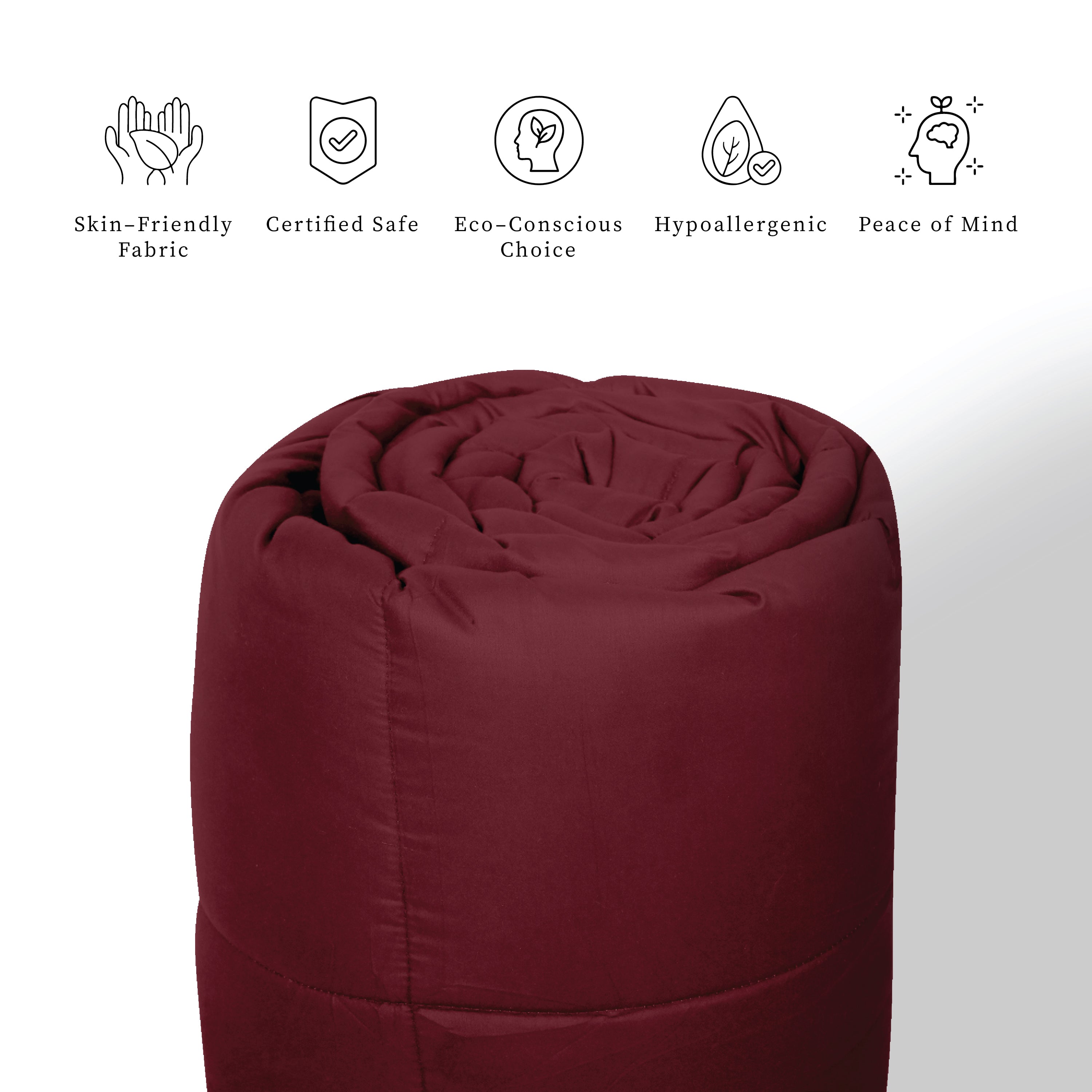 Plush Reversible Comforter Down Alternative, Red + Eclipse