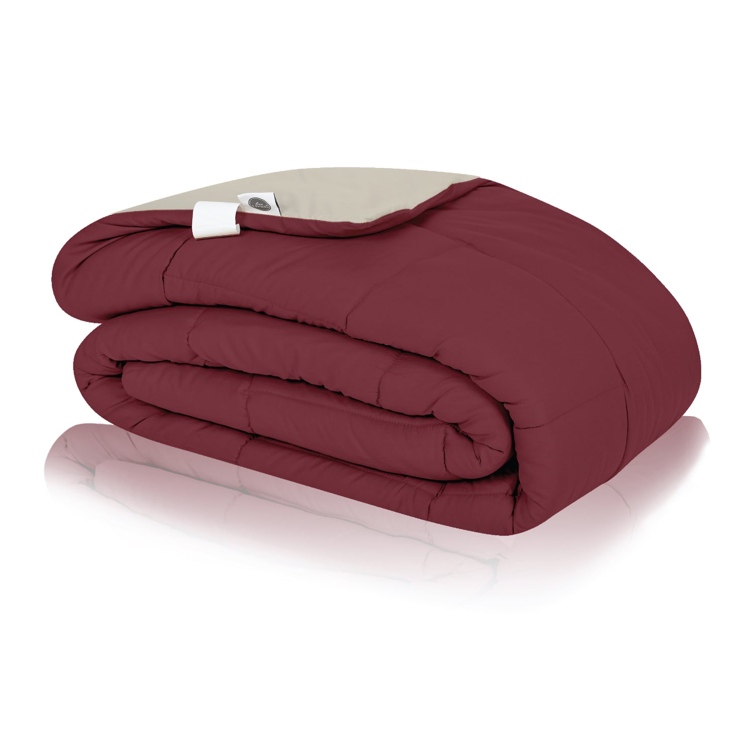 Plush Reversible Comforter Down Alternative, Rumba Red + Egg Nog