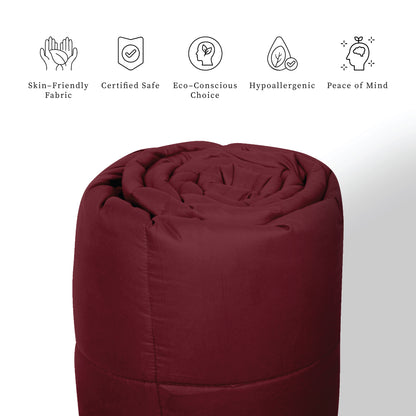 Plush Reversible Comforter Down Alternative, Rumba Red + Egg Nog